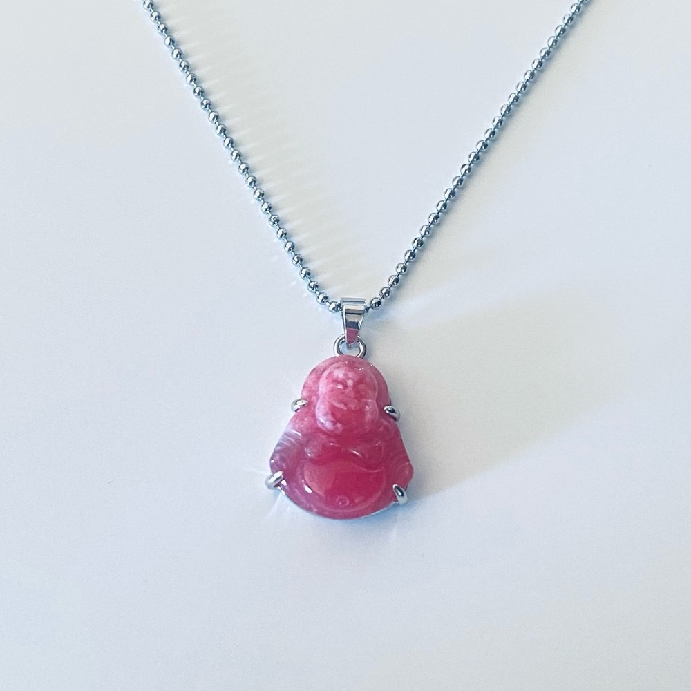 Hand Carved Jade Buddha Necklace